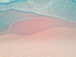 top view photography of beach